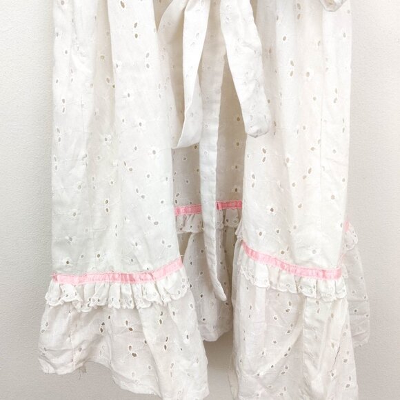 Candi Jones White Lace Shoulder Tie Peplum Midi Sundress XS - Picture 4 of 9